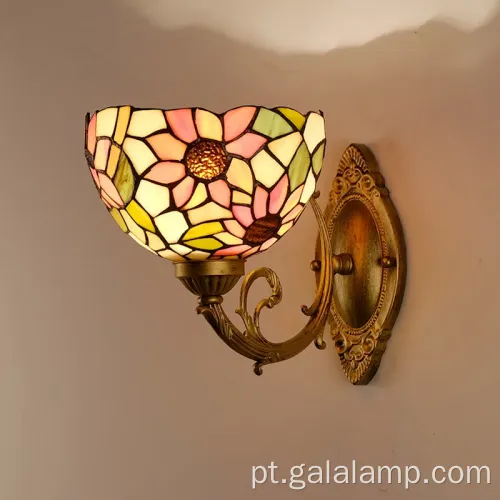 Lâmpada elegante de parede de vidro de girassol para espaços aconchegantes